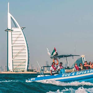 90 Minutes Speedboat Tour: Dubai Marina, Atlantis and Burj Al Arab at Splash Tours, Dubai, United Arab Emirates 90 Minutes Speedboat Tour: Dubai Marina