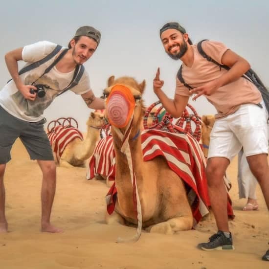 Morning Desert Safari: Camel Ride, Sandboarding and Arabic Coffee & Dates at Dubai Mall, Big Bus Parking, Dubai, United Arab Emirates Morning Desert Safari: Camel Ride